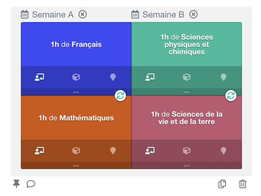 définition d'un cours complexe avec semaine alternées A et B